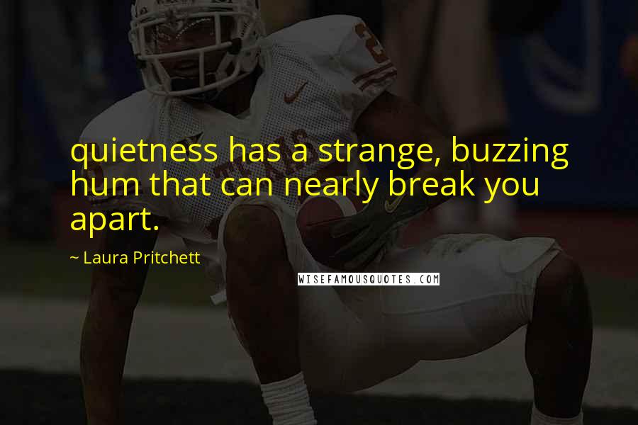 Laura Pritchett Quotes: quietness has a strange, buzzing hum that can nearly break you apart.