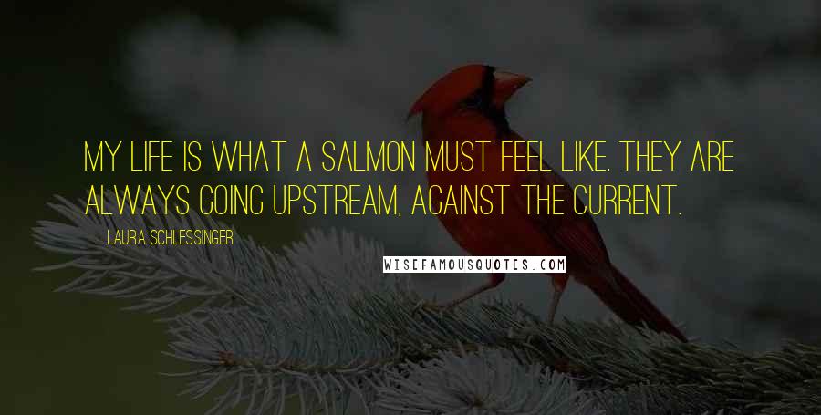 Laura Schlessinger Quotes: My life is what a salmon must feel like. They are always going upstream, against the current.