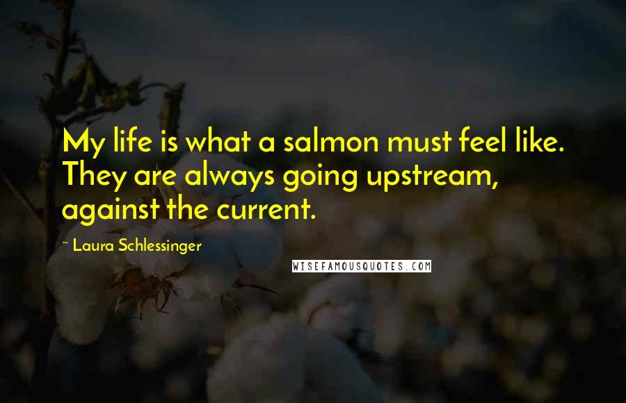 Laura Schlessinger Quotes: My life is what a salmon must feel like. They are always going upstream, against the current.