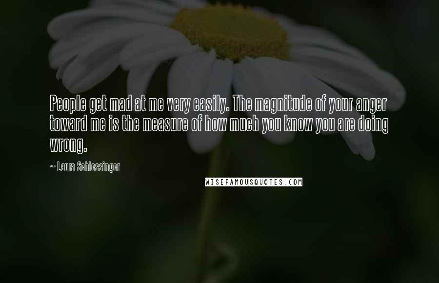 Laura Schlessinger Quotes: People get mad at me very easily. The magnitude of your anger toward me is the measure of how much you know you are doing wrong.