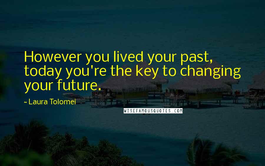 Laura Tolomei Quotes: However you lived your past, today you're the key to changing your future.