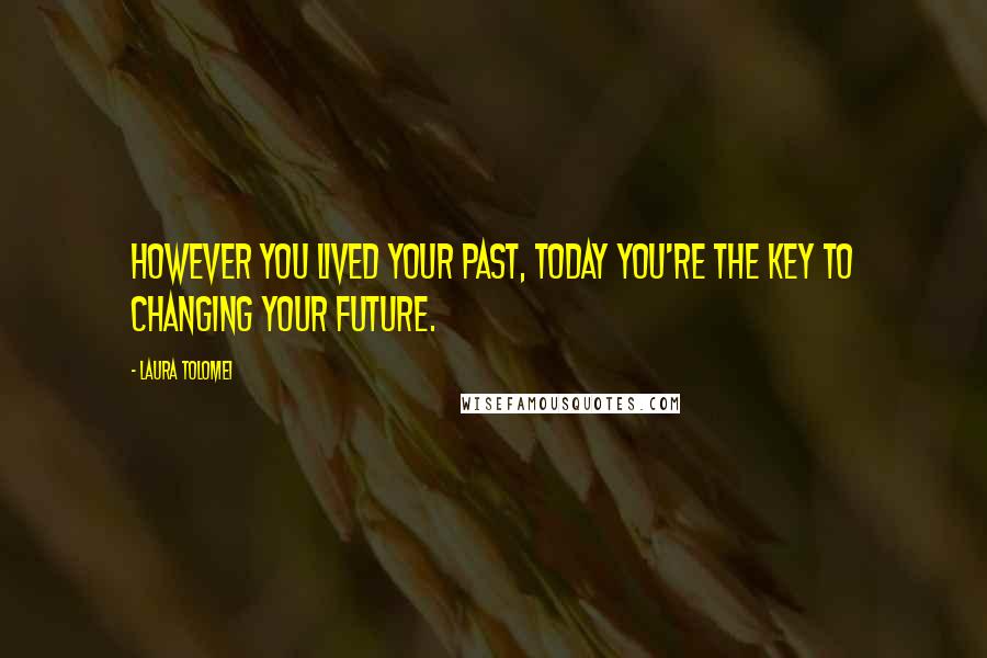 Laura Tolomei Quotes: However you lived your past, today you're the key to changing your future.