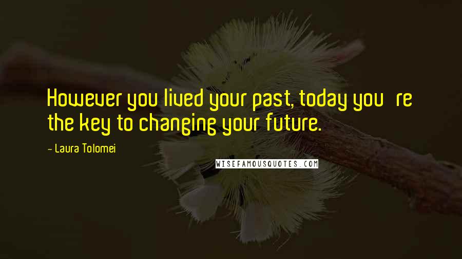 Laura Tolomei Quotes: However you lived your past, today you're the key to changing your future.