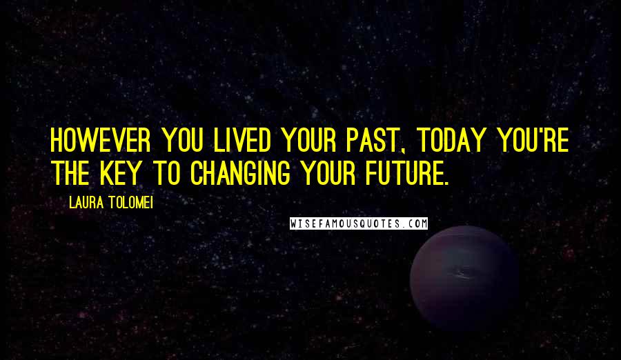 Laura Tolomei Quotes: However you lived your past, today you're the key to changing your future.