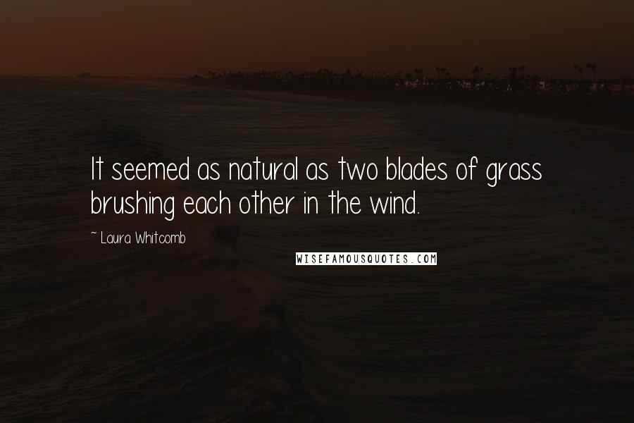 Laura Whitcomb Quotes: It seemed as natural as two blades of grass brushing each other in the wind.