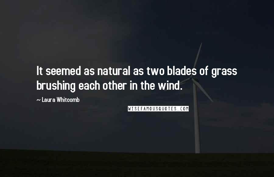 Laura Whitcomb Quotes: It seemed as natural as two blades of grass brushing each other in the wind.