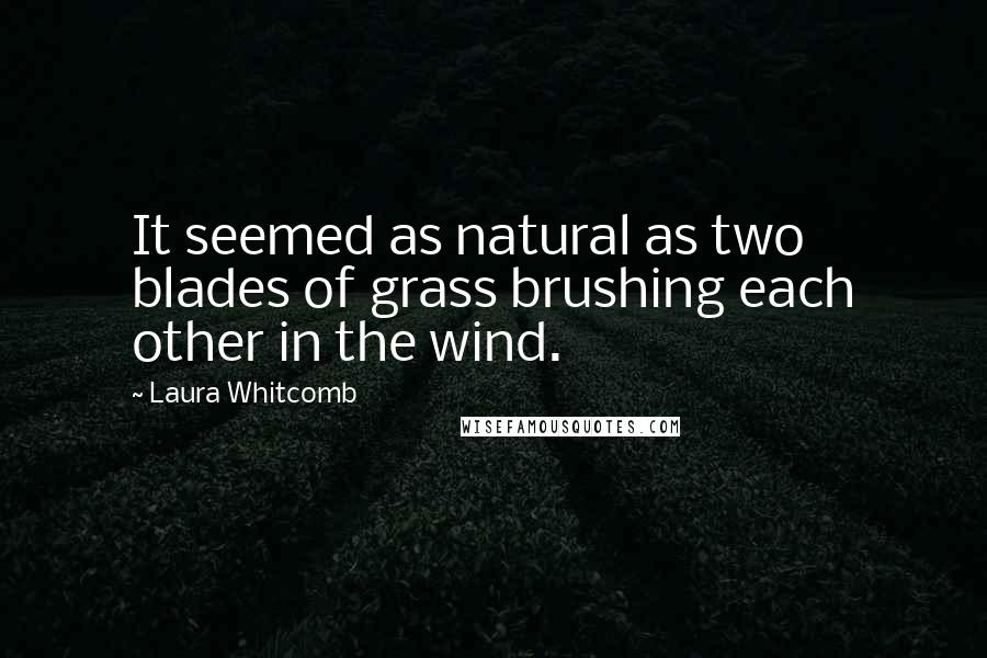 Laura Whitcomb Quotes: It seemed as natural as two blades of grass brushing each other in the wind.