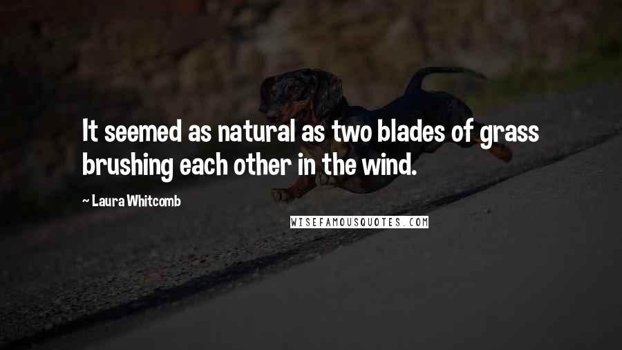 Laura Whitcomb Quotes: It seemed as natural as two blades of grass brushing each other in the wind.