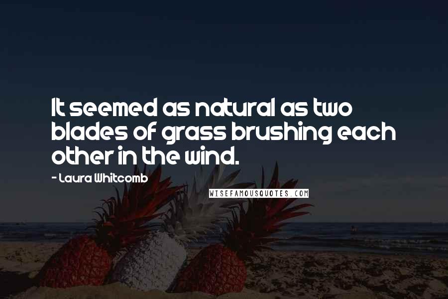 Laura Whitcomb Quotes: It seemed as natural as two blades of grass brushing each other in the wind.