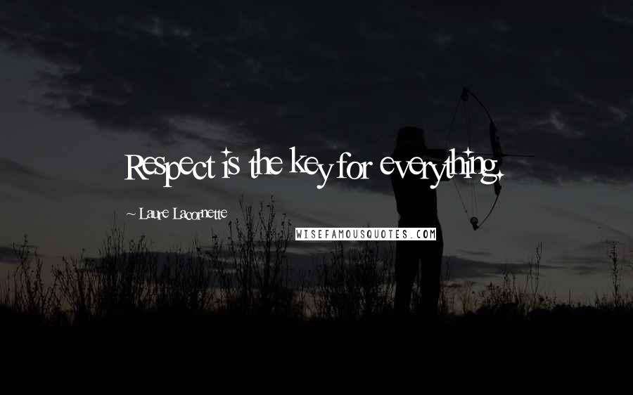 Laure Lacornette Quotes: Respect is the key for everything.