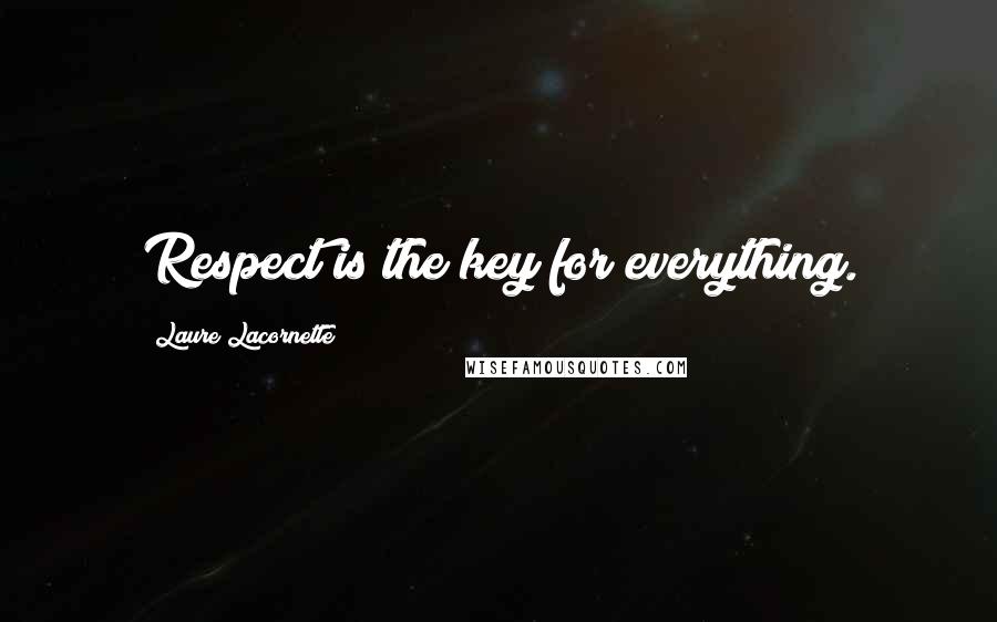 Laure Lacornette Quotes: Respect is the key for everything.