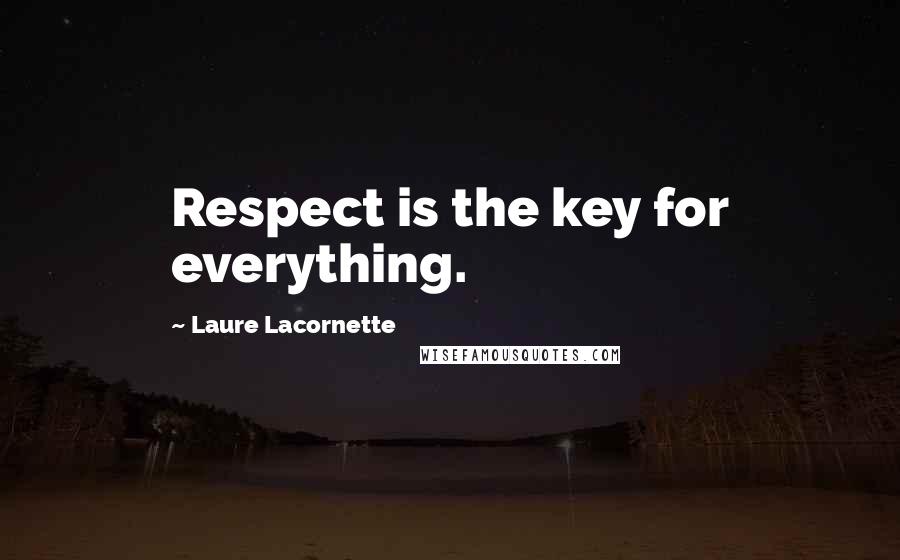 Laure Lacornette Quotes: Respect is the key for everything.