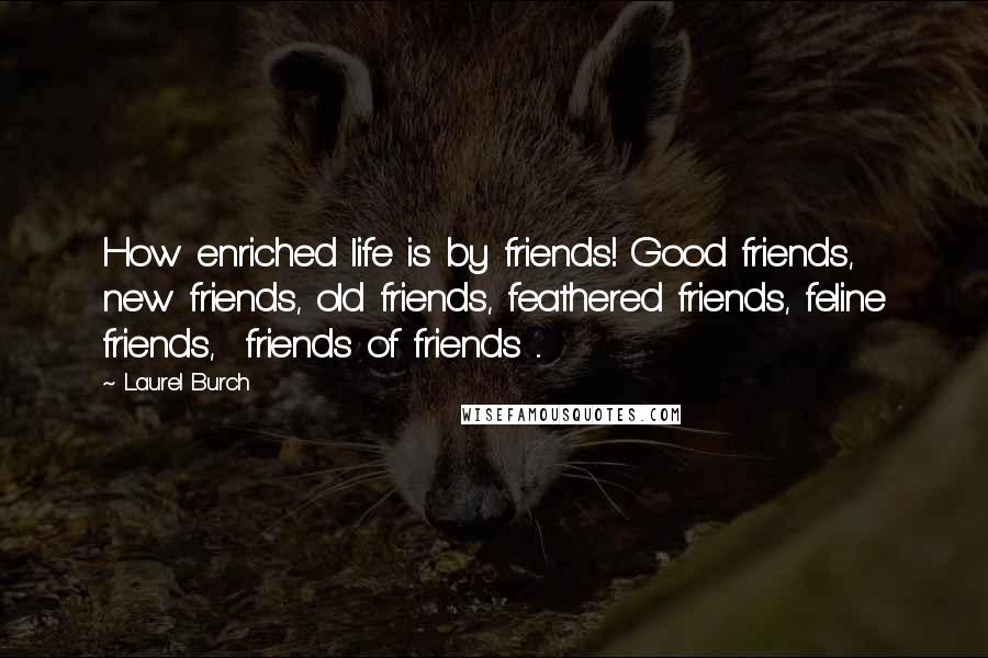 Laurel Burch Quotes: How enriched life is by friends! Good friends, new friends, old friends, feathered friends, feline friends,  friends of friends ...