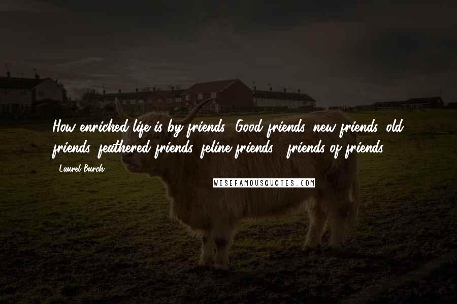 Laurel Burch Quotes: How enriched life is by friends! Good friends, new friends, old friends, feathered friends, feline friends, friends of friends ...
