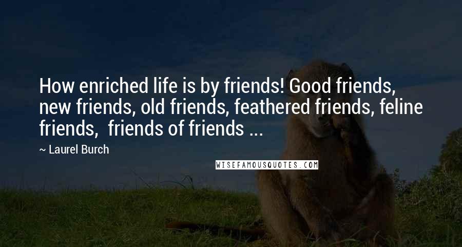 Laurel Burch Quotes: How enriched life is by friends! Good friends, new friends, old friends, feathered friends, feline friends, friends of friends ...