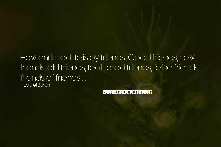 Laurel Burch Quotes: How enriched life is by friends! Good friends, new friends, old friends, feathered friends, feline friends, friends of friends ...