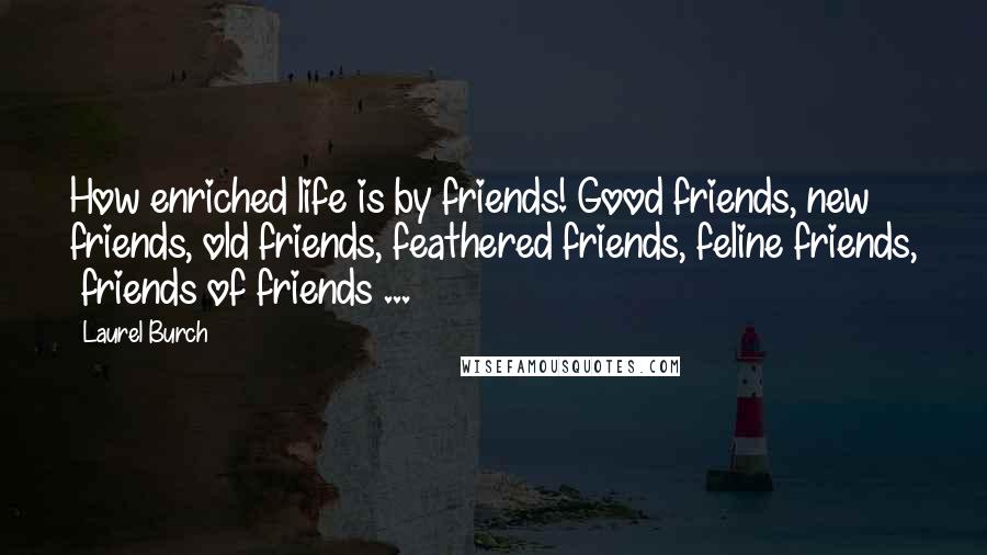 Laurel Burch Quotes: How enriched life is by friends! Good friends, new friends, old friends, feathered friends, feline friends, friends of friends ...
