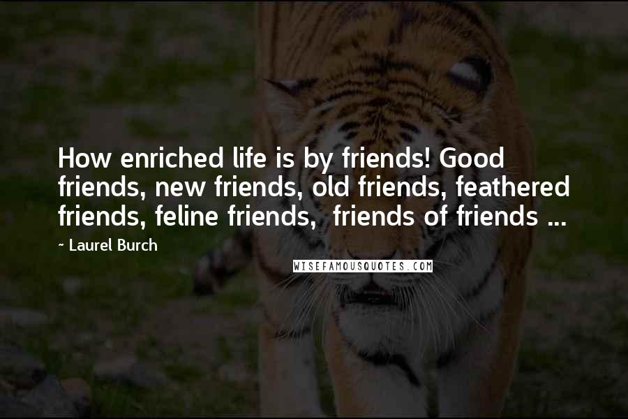Laurel Burch Quotes: How enriched life is by friends! Good friends, new friends, old friends, feathered friends, feline friends, friends of friends ...