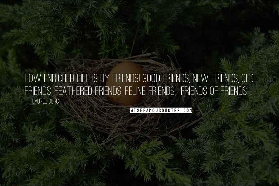 Laurel Burch Quotes: How enriched life is by friends! Good friends, new friends, old friends, feathered friends, feline friends,  friends of friends ...