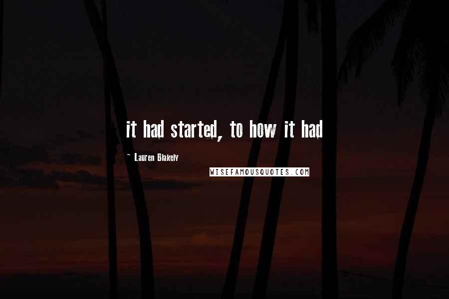 Lauren Blakely Quotes: it had started, to how it had