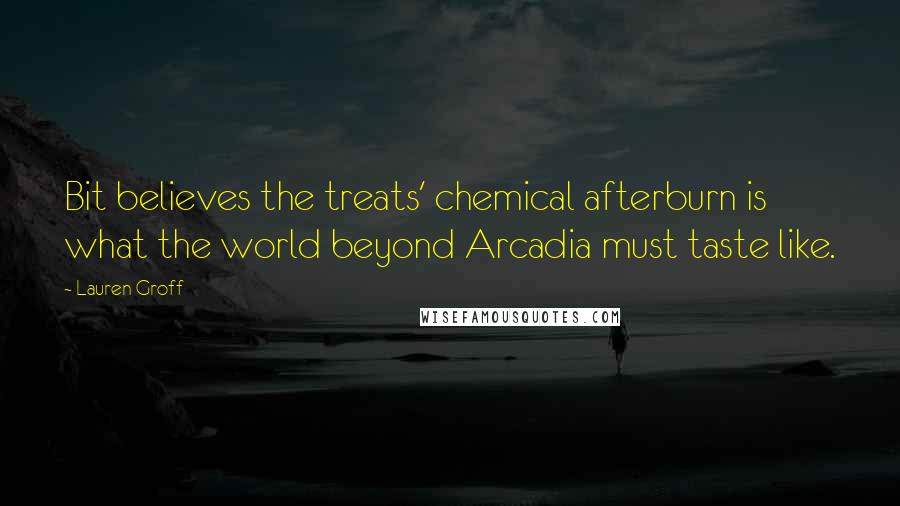 Lauren Groff Quotes: Bit believes the treats' chemical afterburn is what the world beyond Arcadia must taste like.