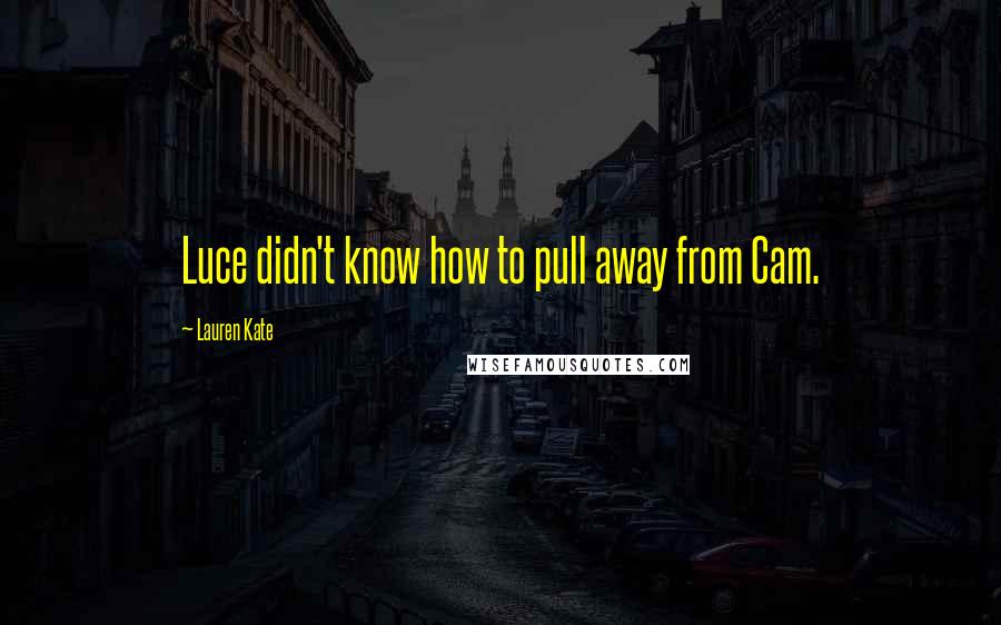 Lauren Kate Quotes: Luce didn't know how to pull away from Cam.