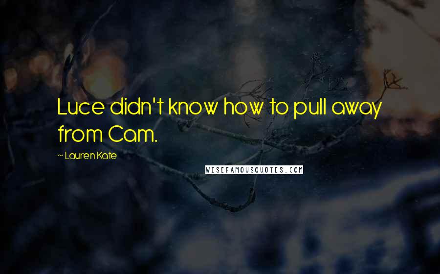 Lauren Kate Quotes: Luce didn't know how to pull away from Cam.