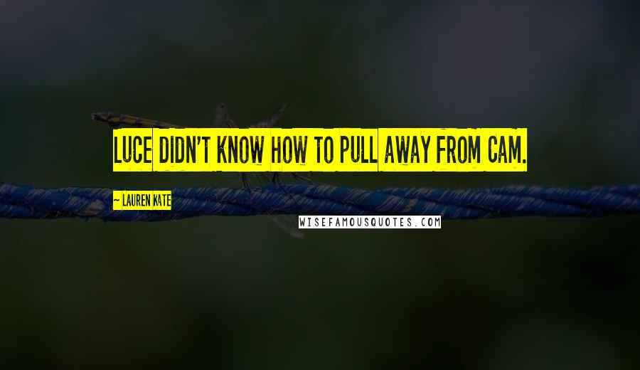 Lauren Kate Quotes: Luce didn't know how to pull away from Cam.