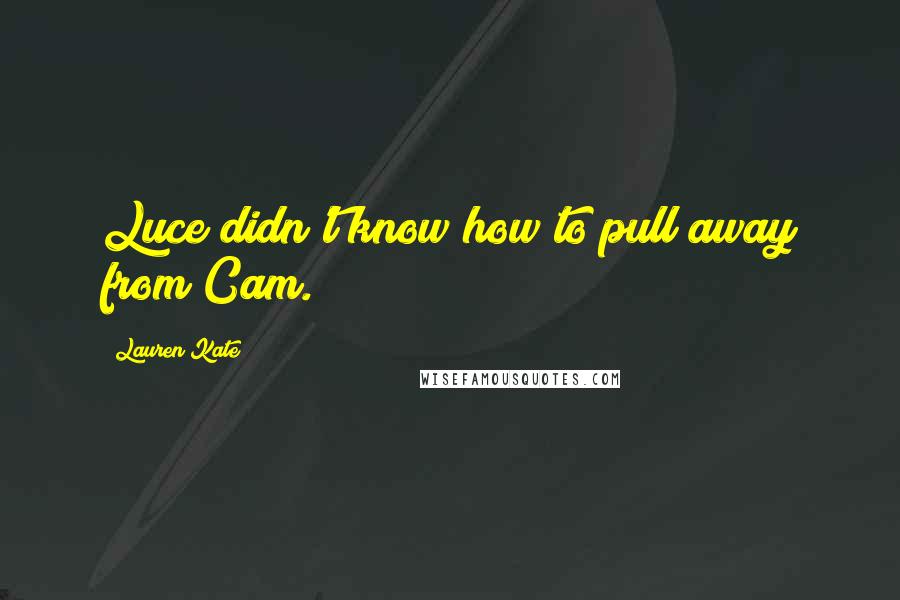 Lauren Kate Quotes: Luce didn't know how to pull away from Cam.