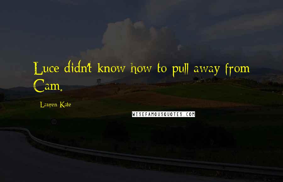 Lauren Kate Quotes: Luce didn't know how to pull away from Cam.