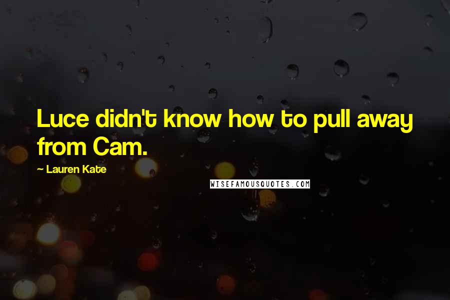 Lauren Kate Quotes: Luce didn't know how to pull away from Cam.