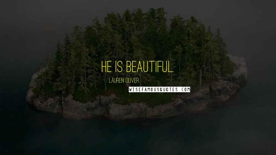 Lauren Oliver Quotes: He is beautiful.