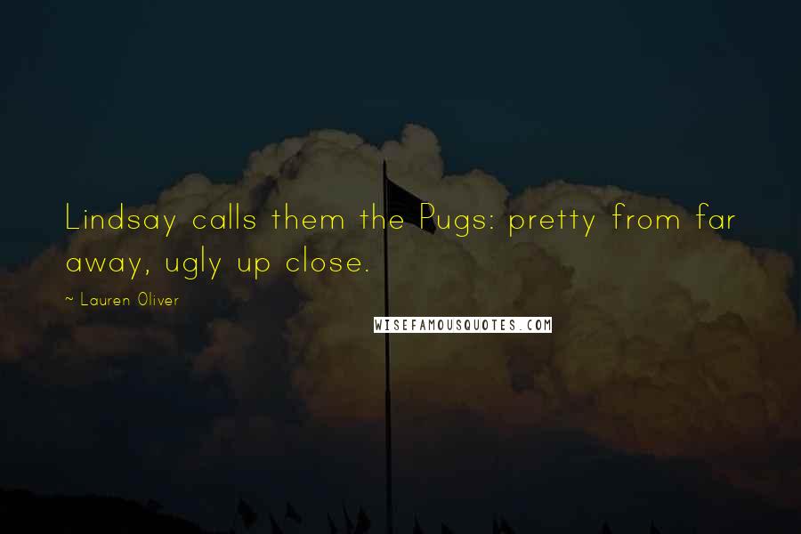 Lauren Oliver Quotes: Lindsay calls them the Pugs: pretty from far away, ugly up close.