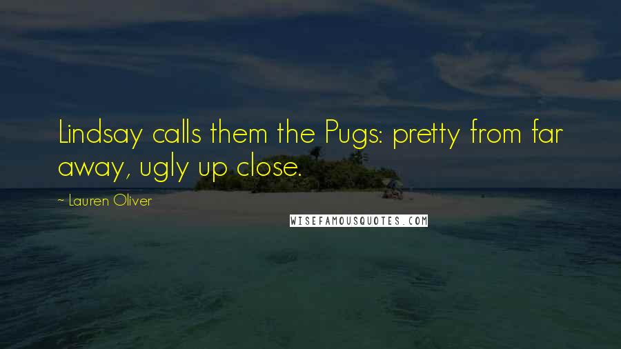 Lauren Oliver Quotes: Lindsay calls them the Pugs: pretty from far away, ugly up close.