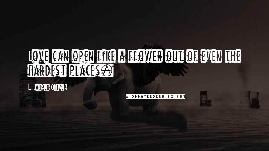 Lauren Oliver Quotes: Love can open like a flower out of even the hardest places.