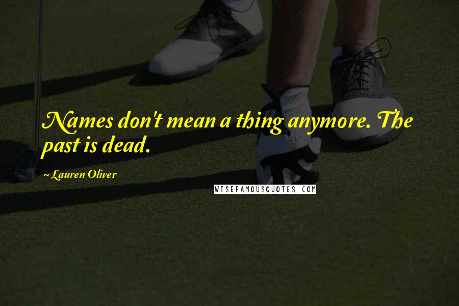 Lauren Oliver Quotes: Names don't mean a thing anymore. The past is dead.