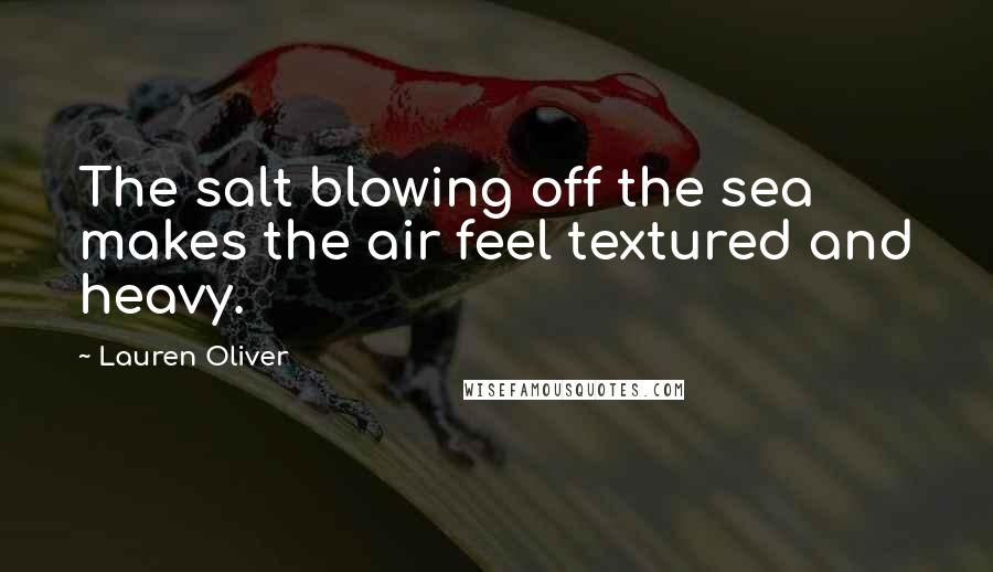 Lauren Oliver Quotes: The salt blowing off the sea makes the air feel textured and heavy.