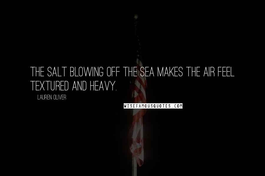 Lauren Oliver Quotes: The salt blowing off the sea makes the air feel textured and heavy.