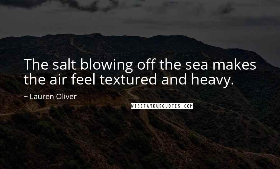 Lauren Oliver Quotes: The salt blowing off the sea makes the air feel textured and heavy.