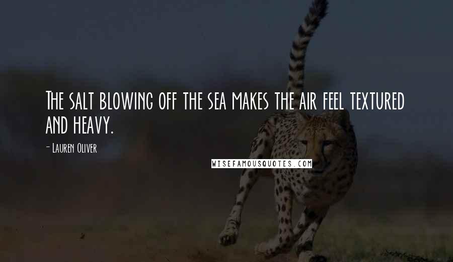 Lauren Oliver Quotes: The salt blowing off the sea makes the air feel textured and heavy.