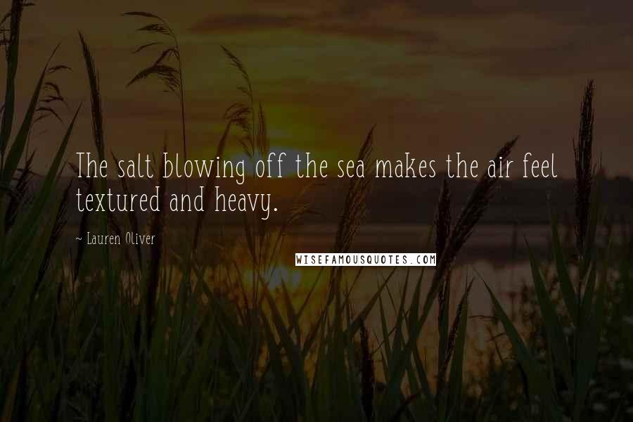 Lauren Oliver Quotes: The salt blowing off the sea makes the air feel textured and heavy.