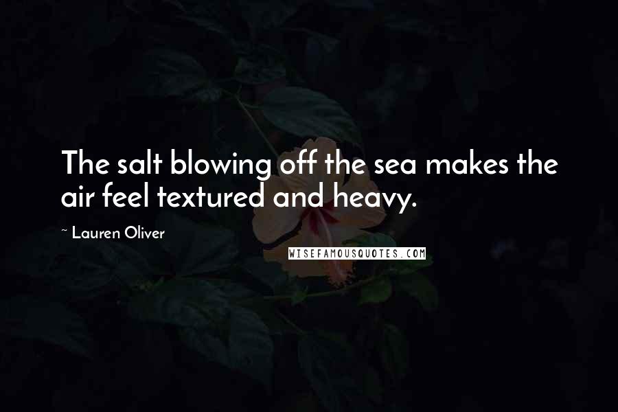 Lauren Oliver Quotes: The salt blowing off the sea makes the air feel textured and heavy.