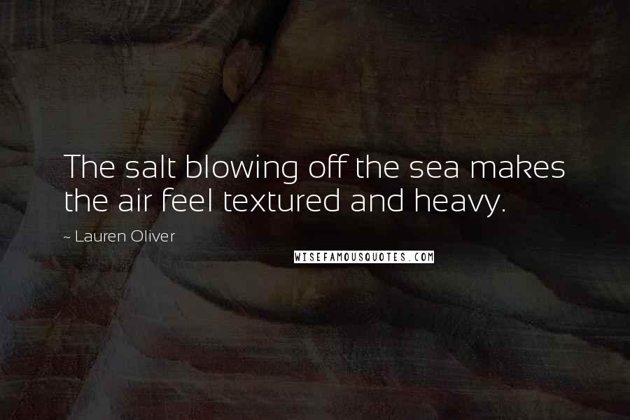 Lauren Oliver Quotes: The salt blowing off the sea makes the air feel textured and heavy.