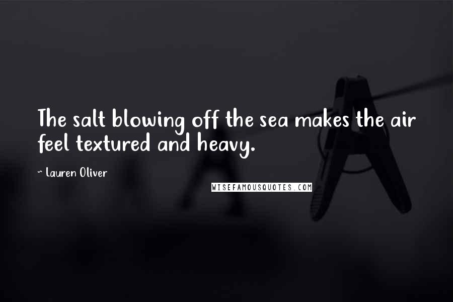 Lauren Oliver Quotes: The salt blowing off the sea makes the air feel textured and heavy.