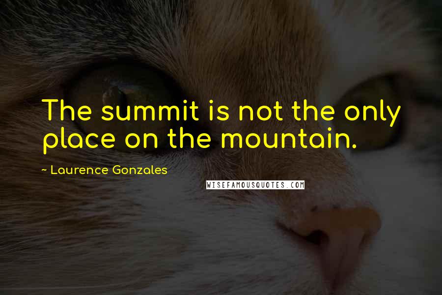 Laurence Gonzales Quotes: The summit is not the only place on the mountain.