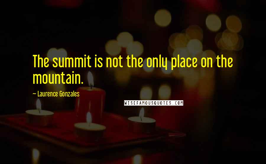 Laurence Gonzales Quotes: The summit is not the only place on the mountain.