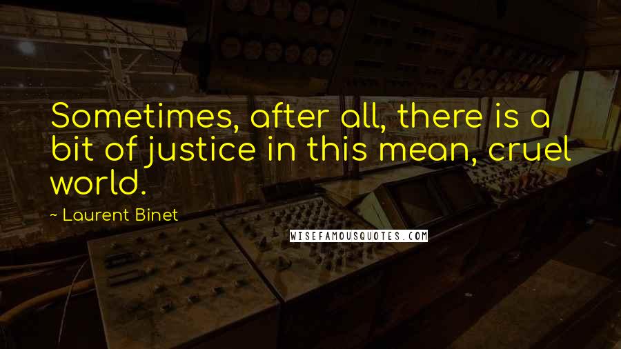 Laurent Binet Quotes: Sometimes, after all, there is a bit of justice in this mean, cruel world.