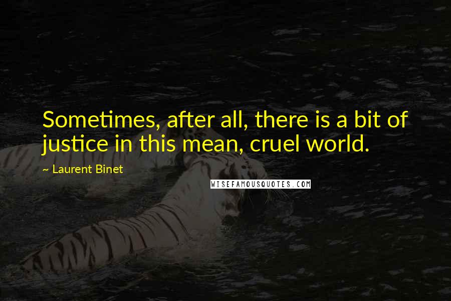 Laurent Binet Quotes: Sometimes, after all, there is a bit of justice in this mean, cruel world.
