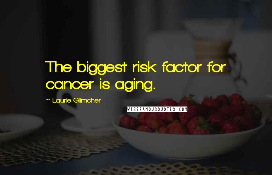 Laurie Glimcher Quotes: The biggest risk factor for cancer is aging.