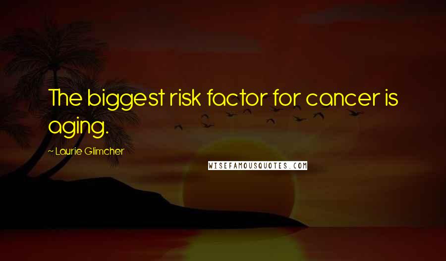 Laurie Glimcher Quotes: The biggest risk factor for cancer is aging.